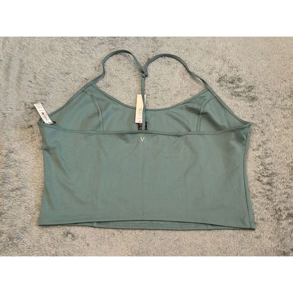 NWT Victoria's Secret Sports Bra Tank Top Womens 2XL Teal Active Racerback